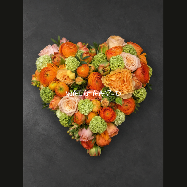 Blomsterhjerte � Orange