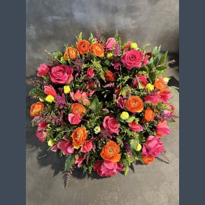 Orange/pink/gul krans