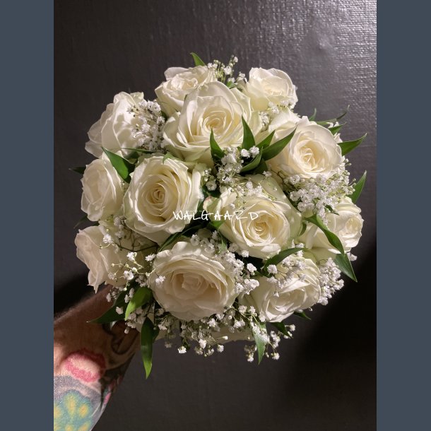 Brudebuket klassisk hvid